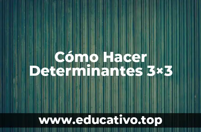 Cómo Hacer Determinantes 3×3