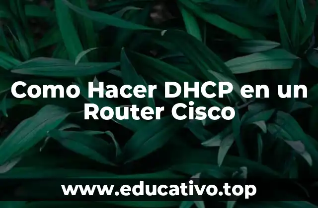 Como Hacer DHCP en un Router Cisco
