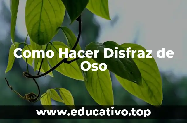 Como Hacer Disfraz de Oso