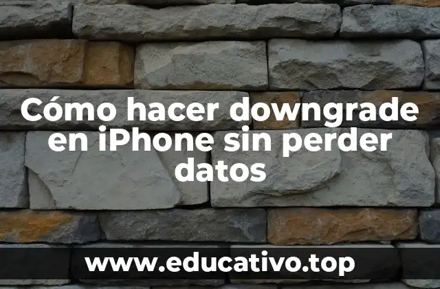 Cómo hacer downgrade en iPhone sin perder datos