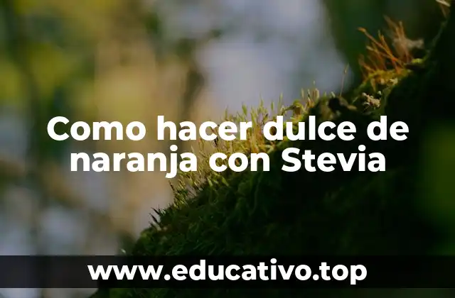 Como hacer dulce de naranja con Stevia