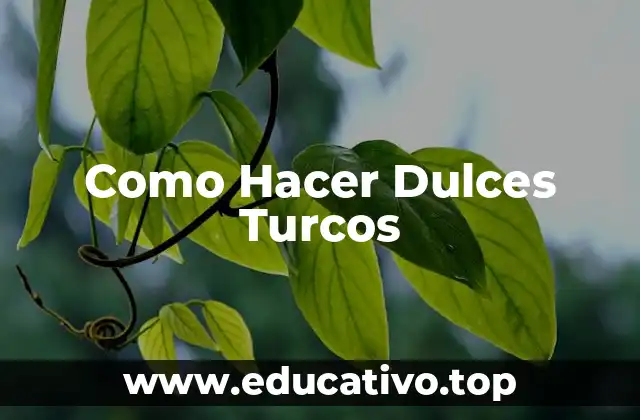 Como Hacer Dulces Turcos