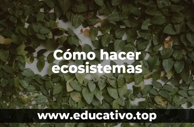 Cómo hacer ecosistemas