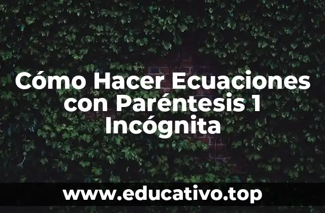 Cómo Hacer Ecuaciones con Paréntesis 1 Incógnita