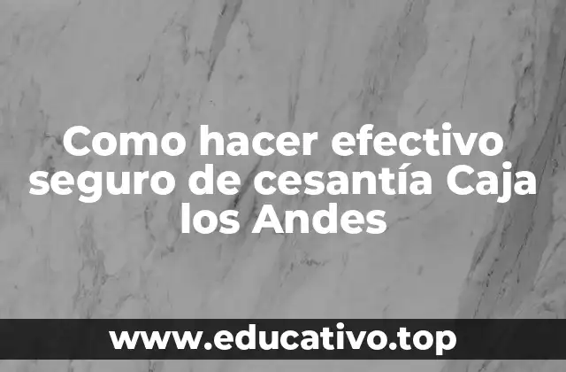 Como hacer efectivo seguro de cesantía Caja los Andes
