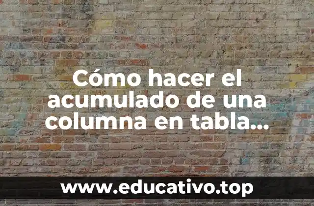 Cómo hacer el acumulado de una columna en tabla dinámica