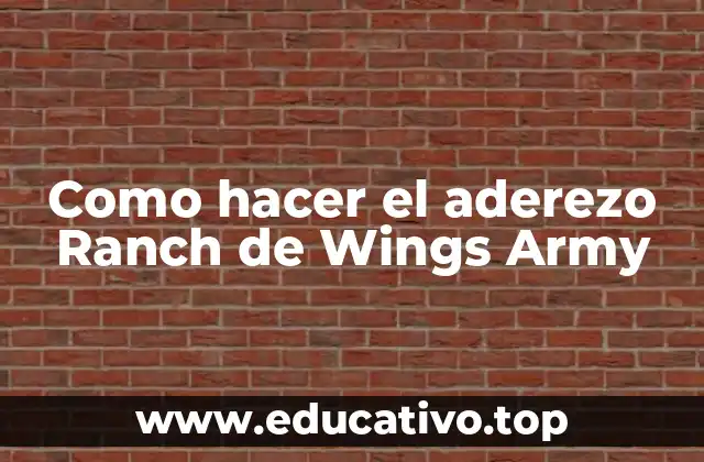 Como hacer el aderezo Ranch de Wings Army