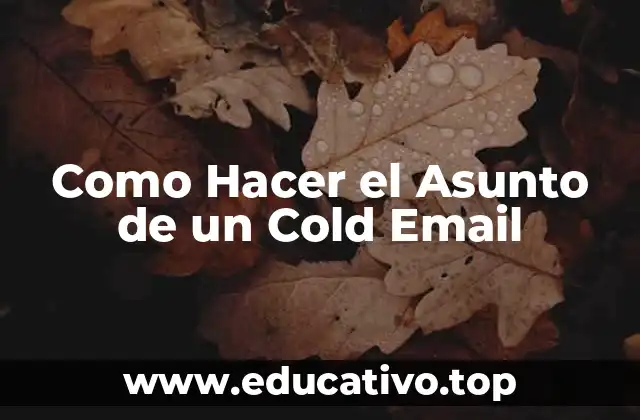 Como Hacer el Asunto de un Cold Email