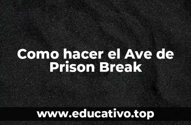 Como hacer el Ave de Prison Break
