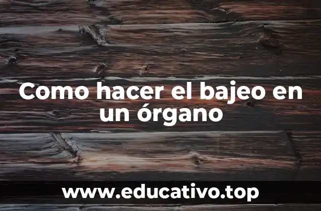 Como hacer el bajeo en un órgano