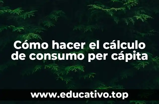 Cómo hacer el cálculo de consumo per cápita