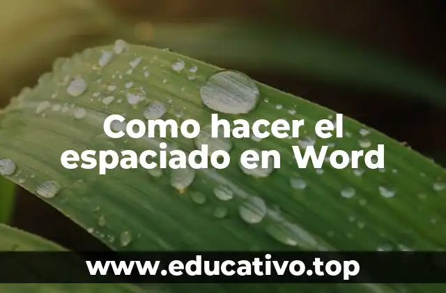 Como hacer el espaciado en Word