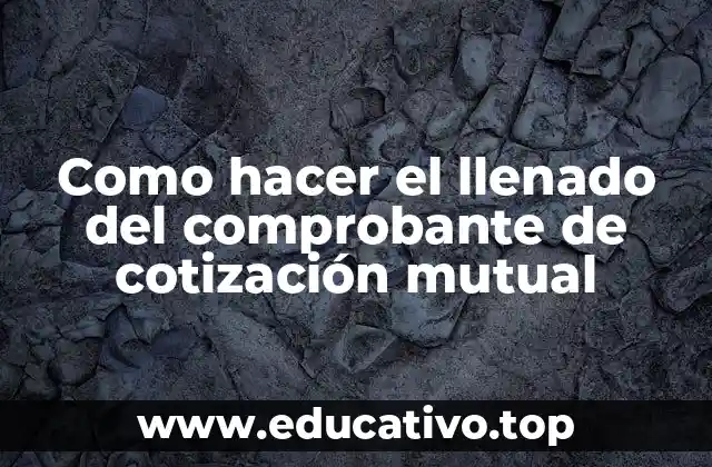 Como hacer el llenado del comprobante de cotización mutual