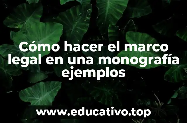 Cómo hacer el marco legal en una monografía ejemplos