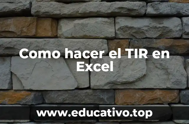 Como hacer el TIR en Excel
