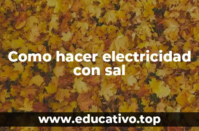 La electricidad con sal, ¿qué es y para qué sirve?