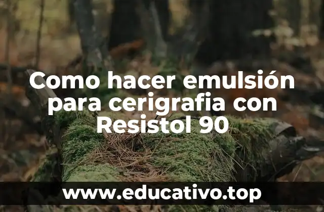 Como hacer emulsión para cerigrafia con Resistol 90