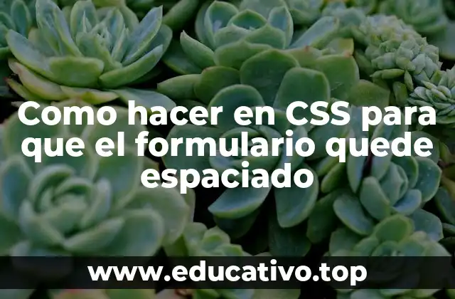 Como hacer en CSS para que el formulario quede espaciado