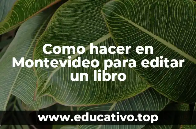 Como hacer en Montevideo para editar un libro