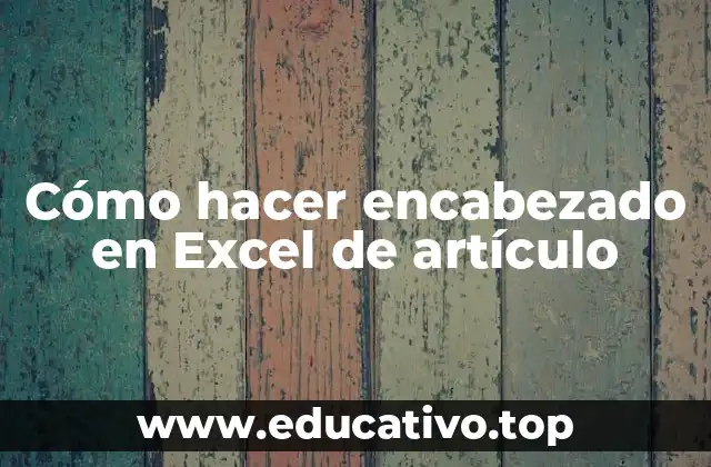 Cómo hacer encabezado en Excel de artículo