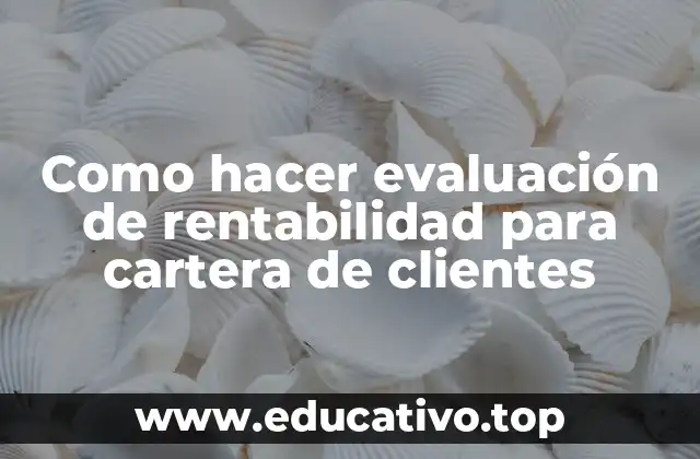 Como hacer evaluación de rentabilidad para cartera de clientes