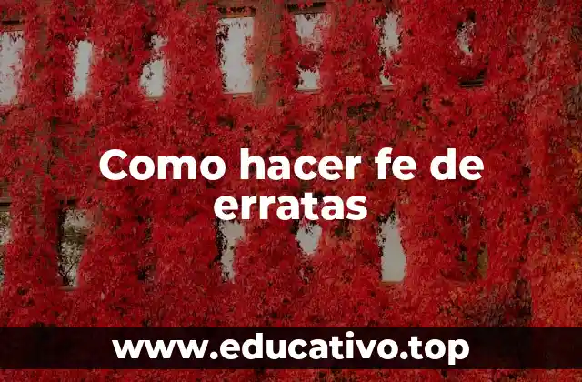 Como hacer fe de erratas