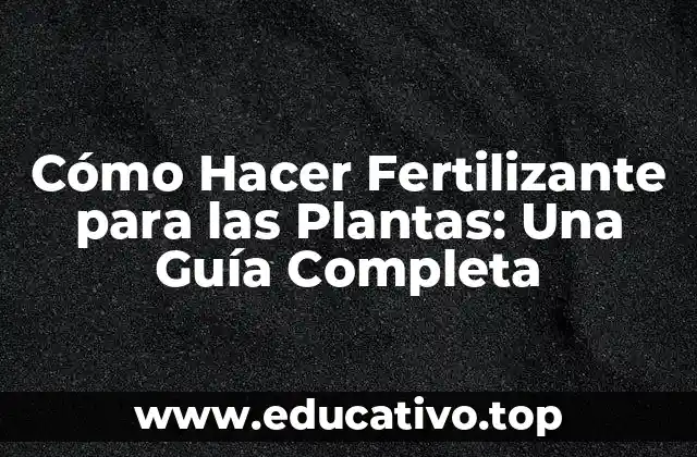 Cómo Hacer Fertilizante para las Plantas: Una Guía Completa