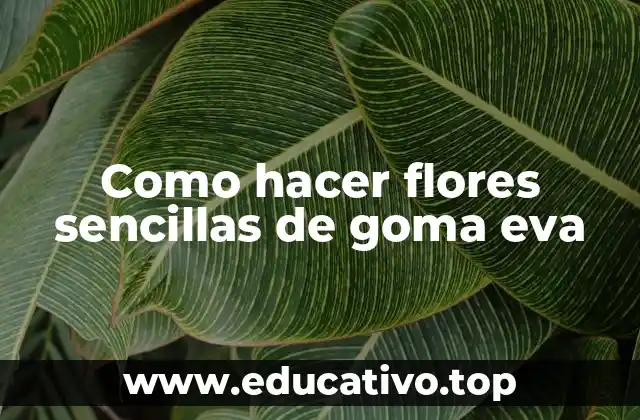 Como hacer flores sencillas de goma eva
