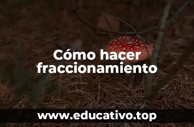 Cómo hacer fraccionamiento