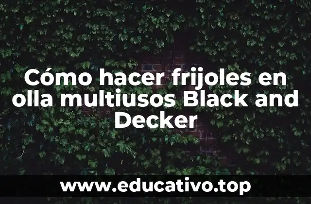 Cómo hacer frijoles en olla multiusos Black and Decker