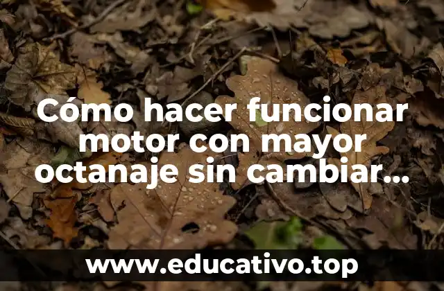 Cómo hacer funcionar motor con mayor octanaje sin cambiar piezas