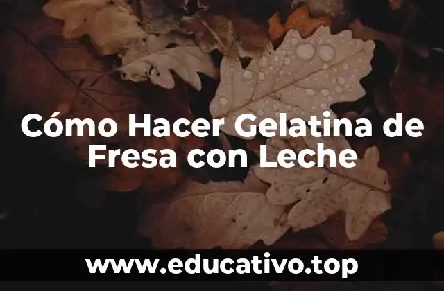 Cómo Hacer Gelatina de Fresa con Leche