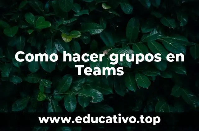 Como hacer grupos en Teams