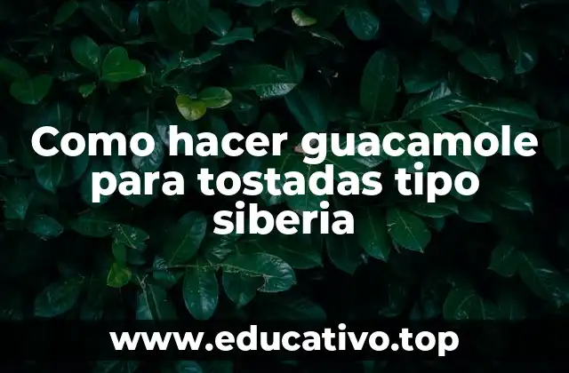 Como hacer guacamole para tostadas tipo siberia