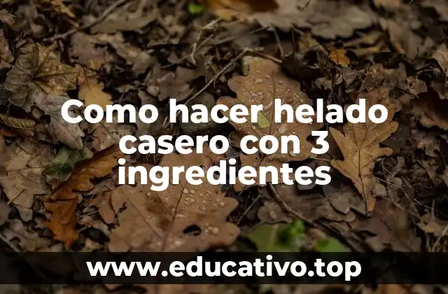 Como hacer helado casero con 3 ingredientes
