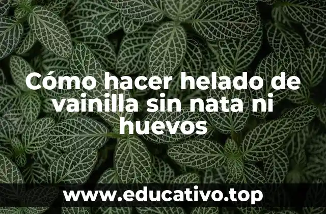 Cómo hacer helado de vainilla sin nata ni huevos