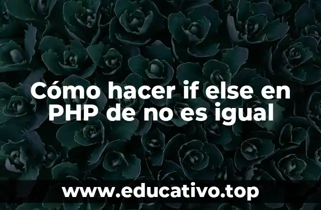 Cómo hacer if else en PHP de no es igual