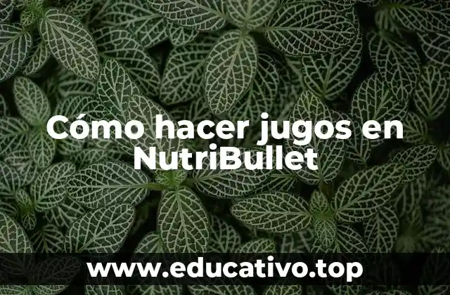 Cómo hacer jugos en NutriBullet