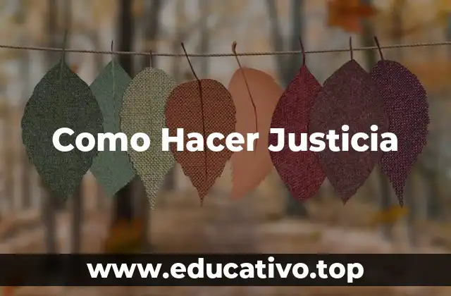 Como Hacer Justicia