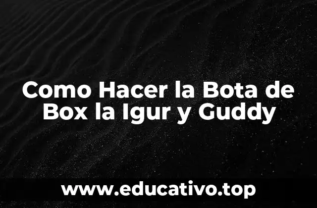 Como Hacer la Bota de Box la Igur y Guddy
