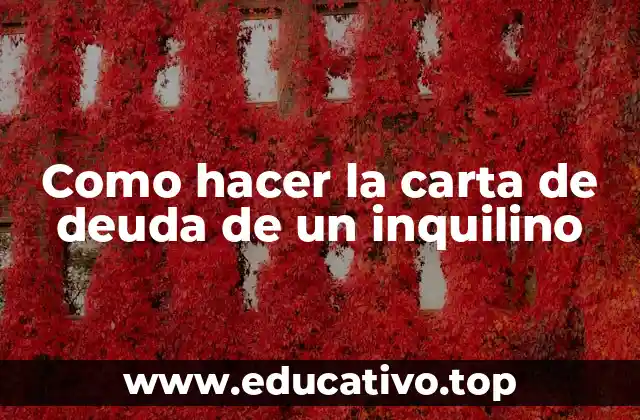 Como hacer la carta de deuda de un inquilino