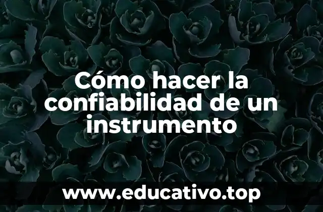 Cómo hacer la confiabilidad de un instrumento