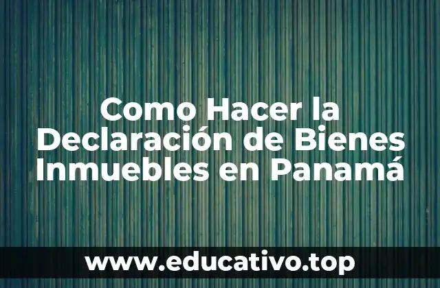 Como Hacer la Declaración de Bienes Inmuebles en Panamá