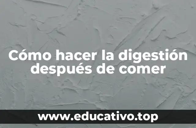 Cómo hacer la digestión después de comer