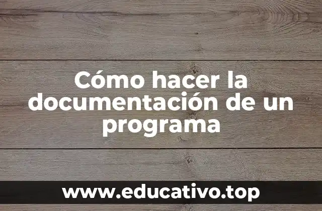 Cómo hacer la documentación de un programa