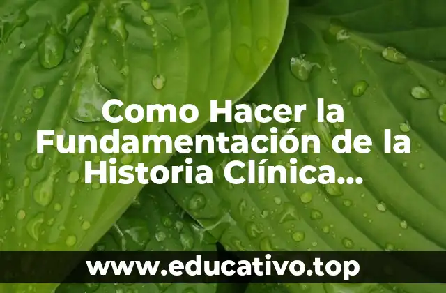 Como Hacer la Fundamentación de la Historia Clínica Psicológica