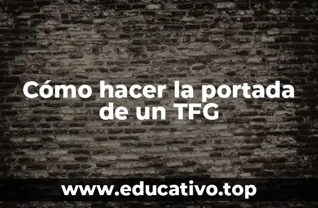Cómo hacer la portada de un TFG