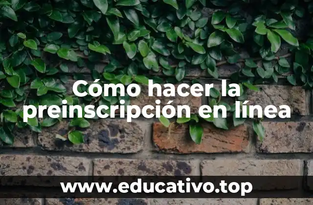 Cómo hacer la preinscripción en línea