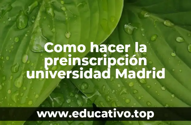 Como hacer la preinscripción universidad Madrid