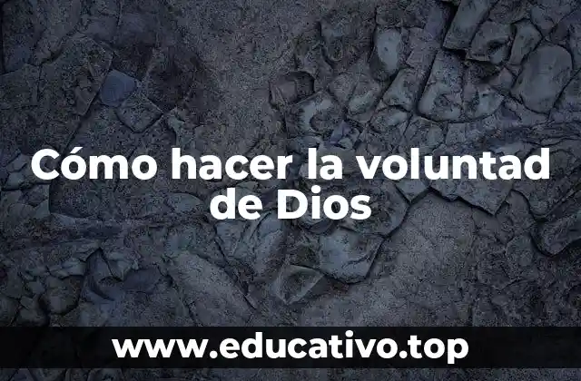 Cómo hacer la voluntad de Dios